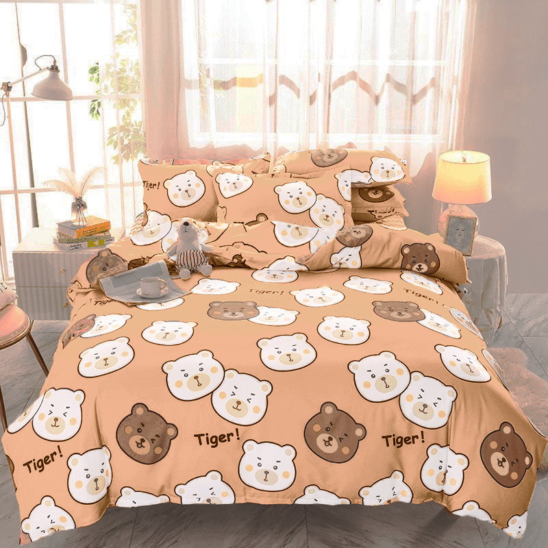 ชุดผ้าปูที่นอน 5ฟุต 3ชิ้น Fluffy ผ้า cotton คอลเลคชั่น Dreamy ลาย Brownie ไม่รวมผ้านวม